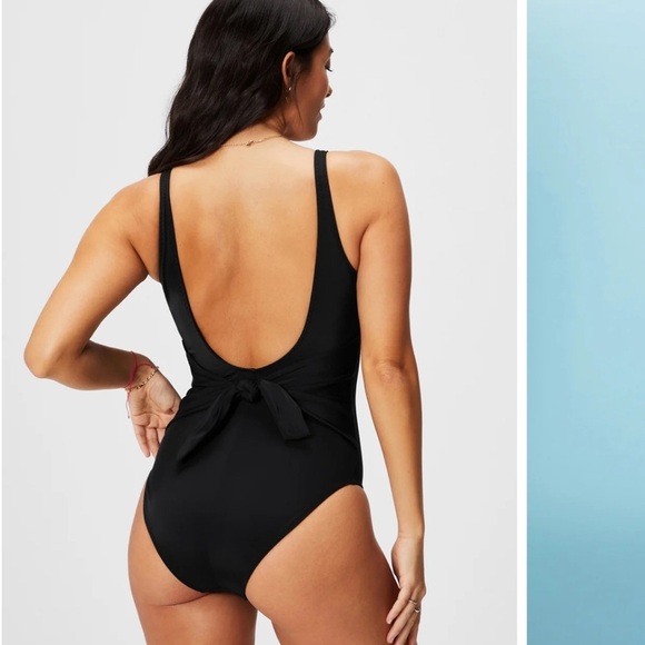 Scoop Tie Back Shaping One-Piece Swimsuit medium Fabletics - Picture 3 of 4